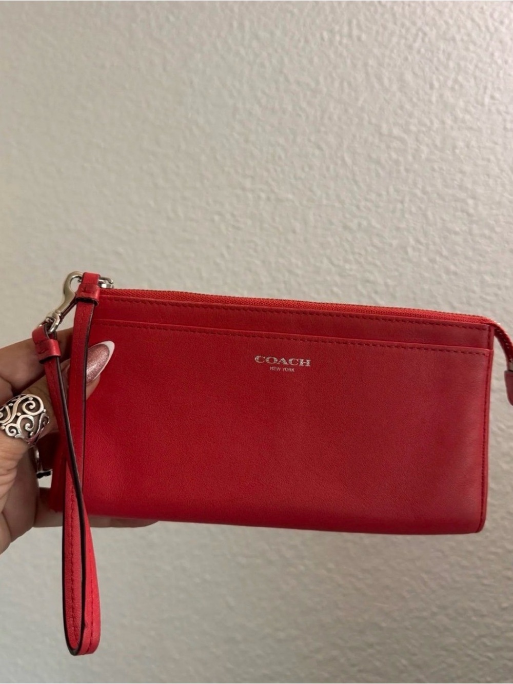Coach Red Leather Wristlet